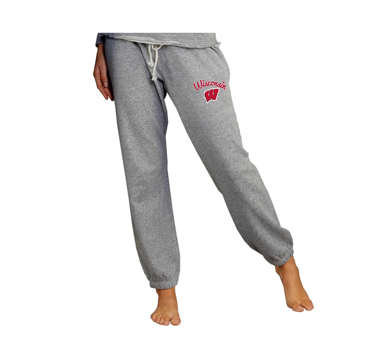 Women's Gray Wisconsin Badgers Mainstream Knit Jogger Pants