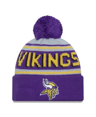 New Era - Men's Purple Minnesota Vikings Main Cuffed Knit with Pom Hat