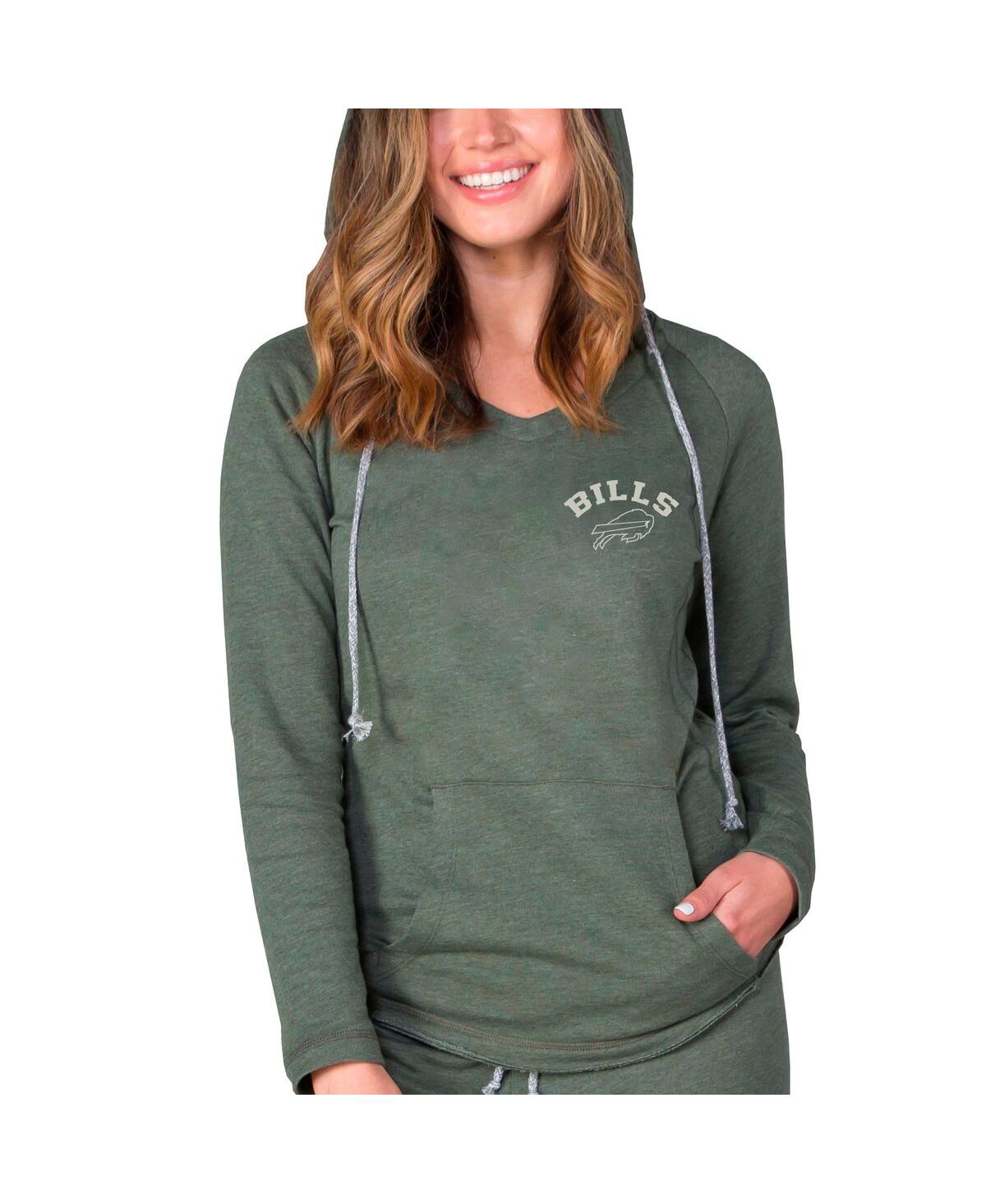 Concepts Sport Women's Green Buffalo Bills Mainstream Terry Tri-Blend V-Neck Pullover Hoodie