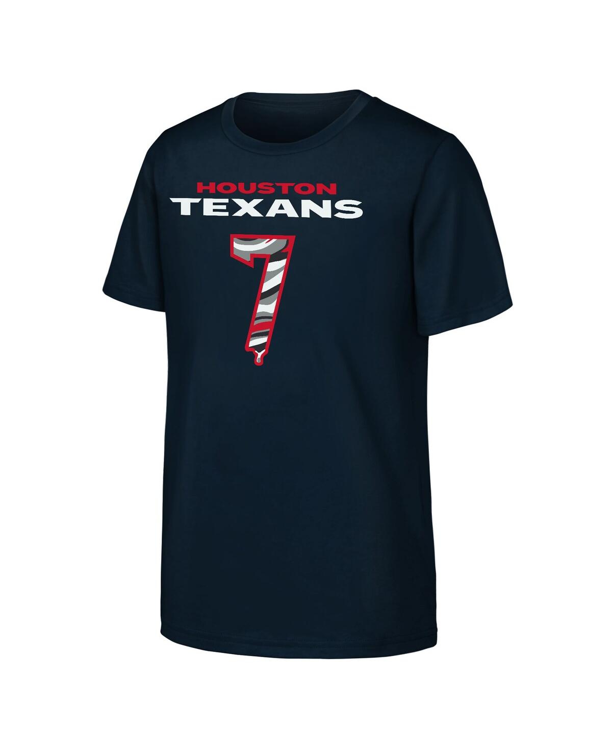 Outerstuff Big Boys And Girls C.j. Stroud Navy Houston Texans Mainliner Drip Player Name Number T-shirt In Blue