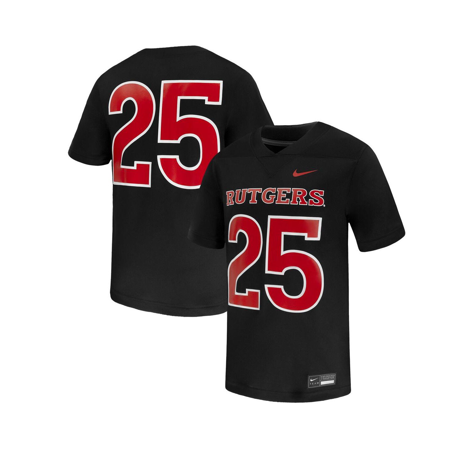 Men's 25 Black Rutgers Scarlet Knights Untouchable Replica Game Jersey