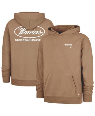 '47 Brand - Men's Khaki Golden State Warriors Triple Double Foundation Premium Hoodie Sweatshirt
