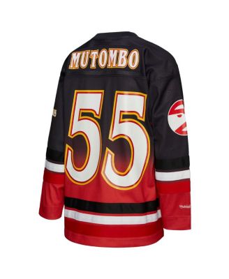 Men's and Women's Dikembe Mutombo Red Atlanta Hawks Maxxed Out Fashion Hockey Jersey