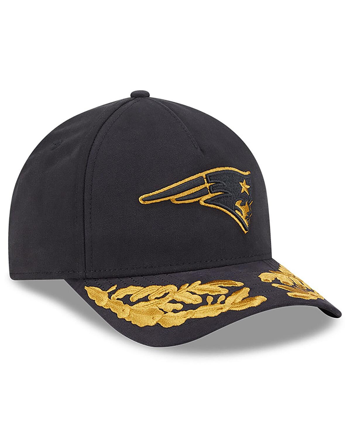 New Era X Alpha Industries Men's Black New England Patriots A-frame 9forty Adjustable Hat In Black