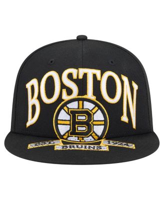 Men's Black Boston Bruins Oversized Vintage Arch 59Fifty Fitted Hat