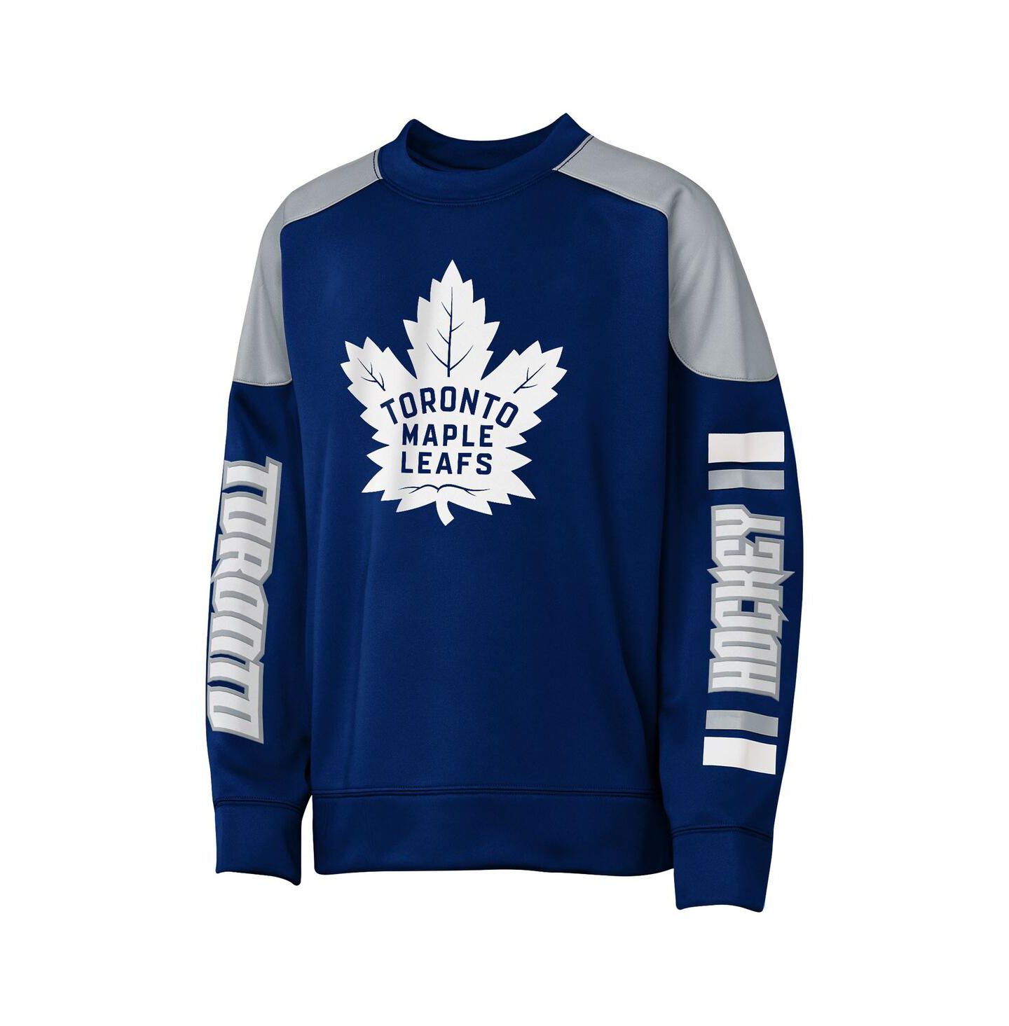 Детская толстовка Outerstuff Auston Matthews Blue Toronto Maple Leaf Best Defense Name & Number Crewneck — фото 2