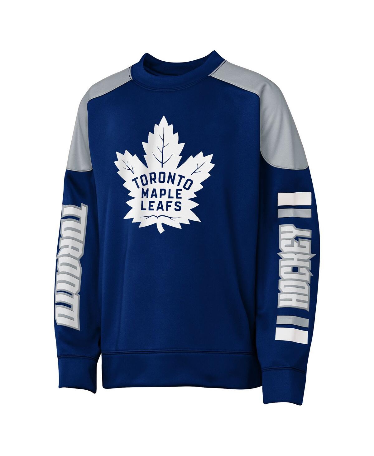 Outerstuff Big Boys And Girls Auston Matthews Blue Toronto Maple Leaf Best Defense Name Number Crewneck Sweatsh In Blue