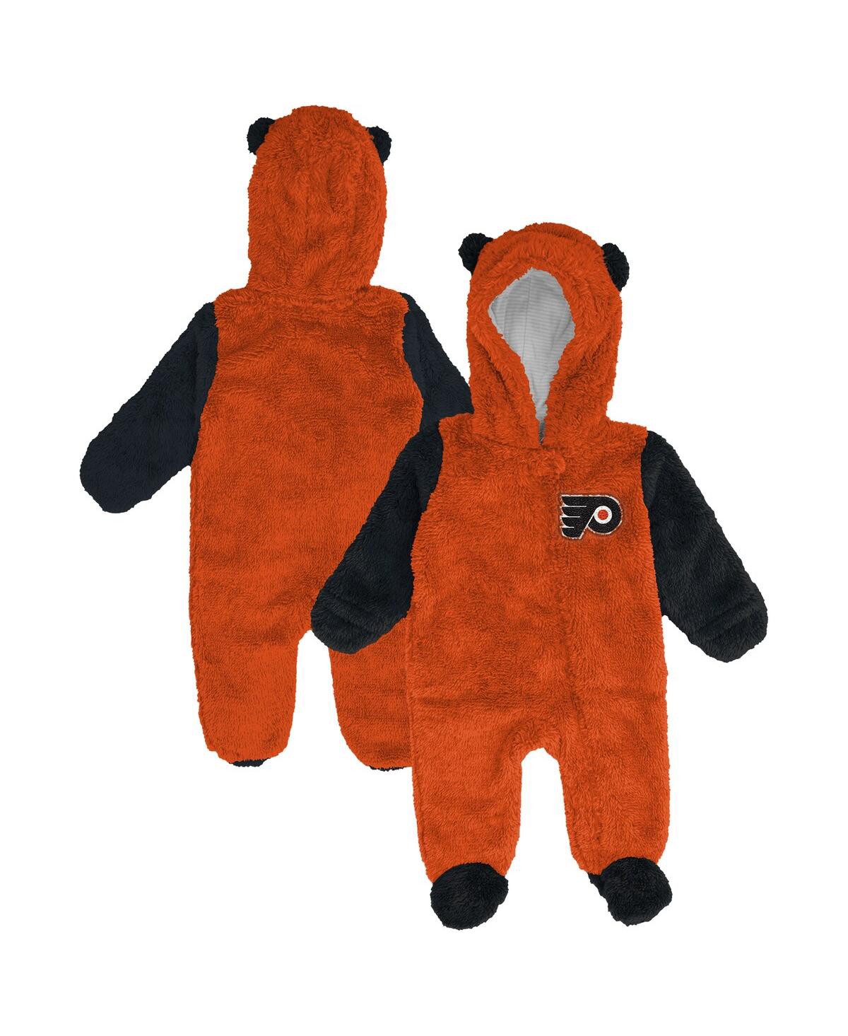 Outerstuff Newborn Orange Philadelphia Flyers Stay Napping Fleece Bunting Full-Zip Hooded Sleeper