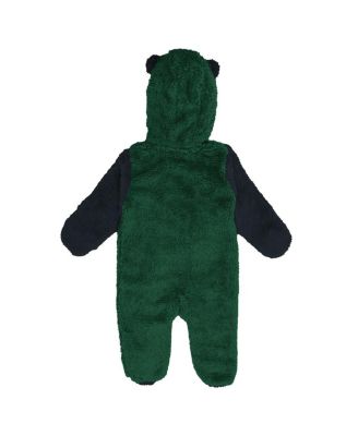 Newborn Green Minnesota Wild Stay Napping Fleece Bunting Full-Zip Hooded Sleeper