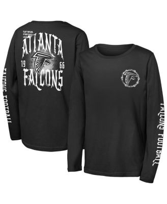 Outerstuff - Big Boys and Girls Black Atlanta Falcons Rumble Long Sleeve T-Shirt