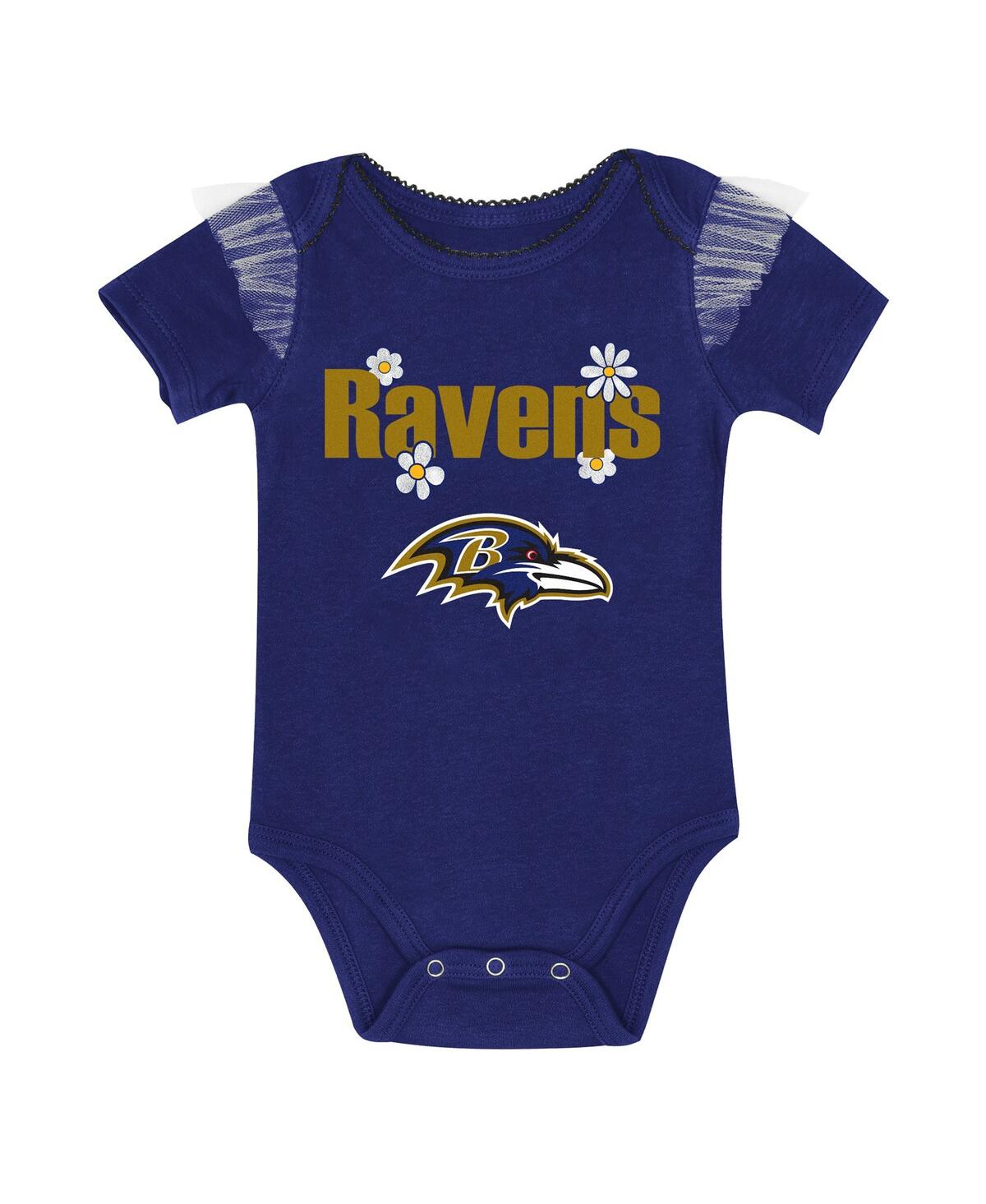Outerstuff Baby Girls 2-piece Baltimore Ravens My Team Rocks Bodysuit And Skirt Set In Blue