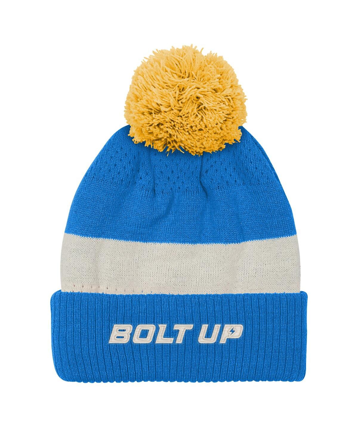 Outerstuff Big Boys And Girls Powder Blue Los Angeles Chargers Modern Fan Cuffed Knit With Pom Hat In Blue