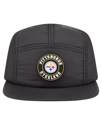 Men's Black Pittsburgh Steelers Quilted Camper Adjustable Hat