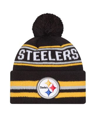 New Era - Men's Black Pittsburgh Steelers Classic Cuffed Knit with Pom Hat