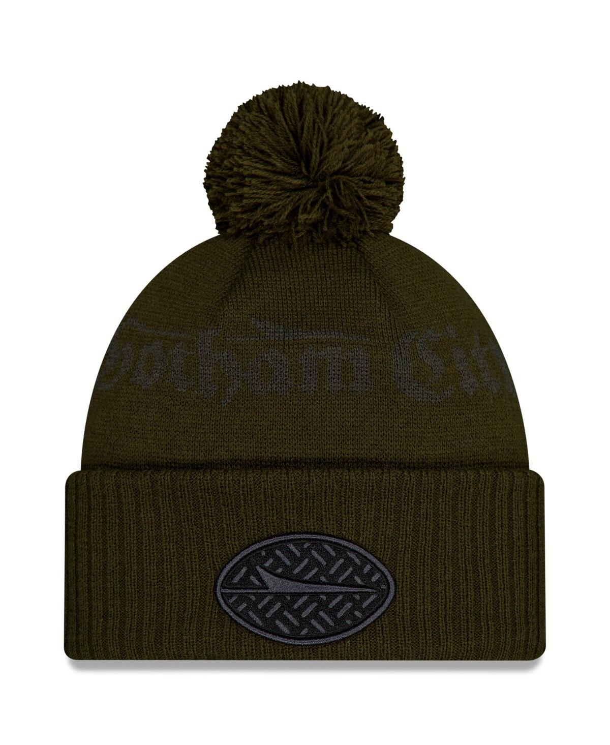 New Era Men's Gotham Green New York Jets 2025 Rivalries Collection Sideline Cuffed Knit with Pom Hat