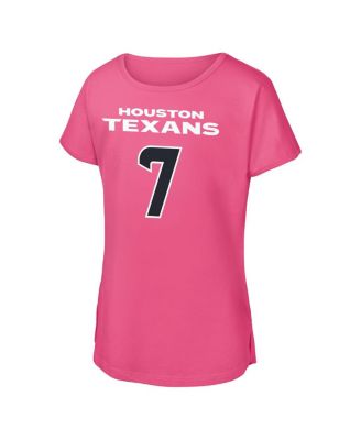 Big Girls C.J. Stroud Pink Houston Texans Player Name Number T-Shirt