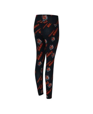 Women's Black Cincinnati Bengals Mosaic Allover Print Leggings