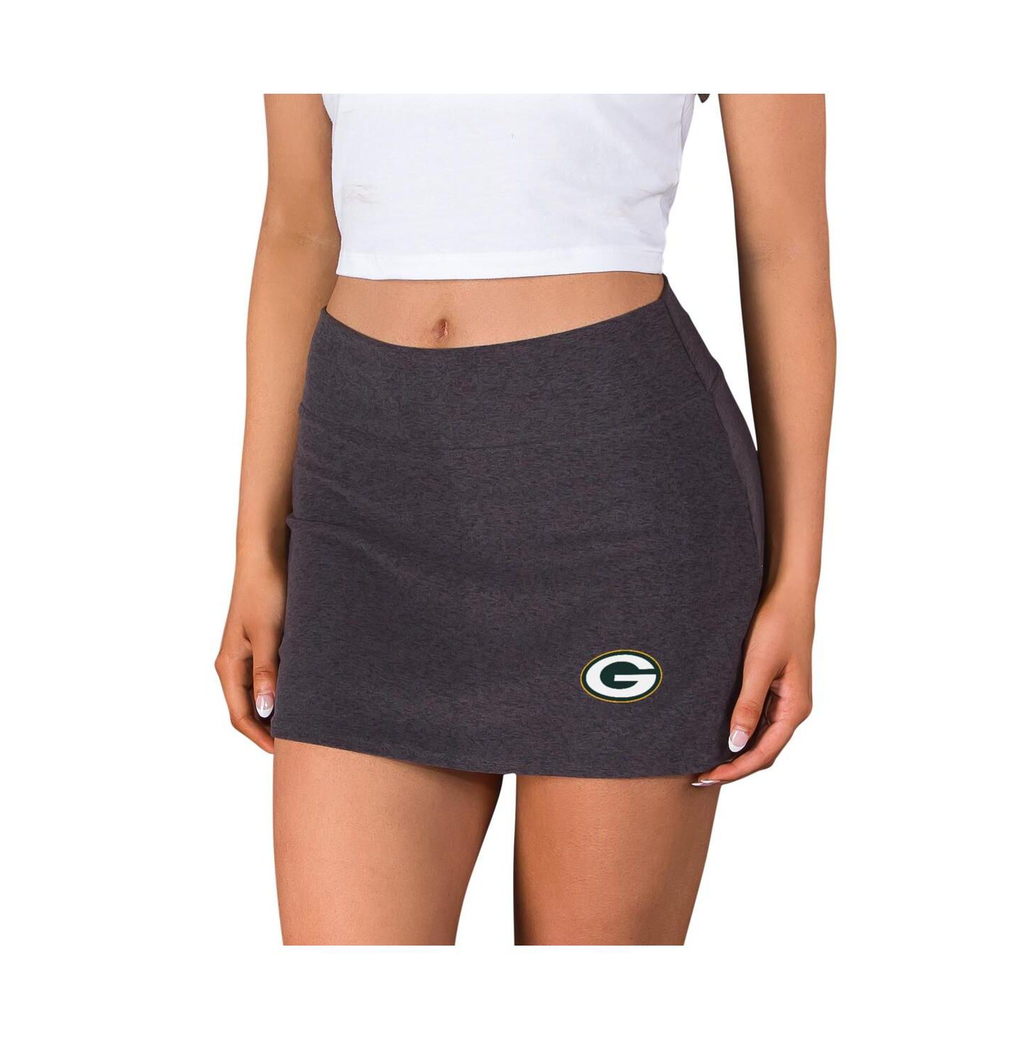 Женская юбка-шорты Concepts Sport Charcoal Green Bay Packers Centerline Knit Skort — фото 1