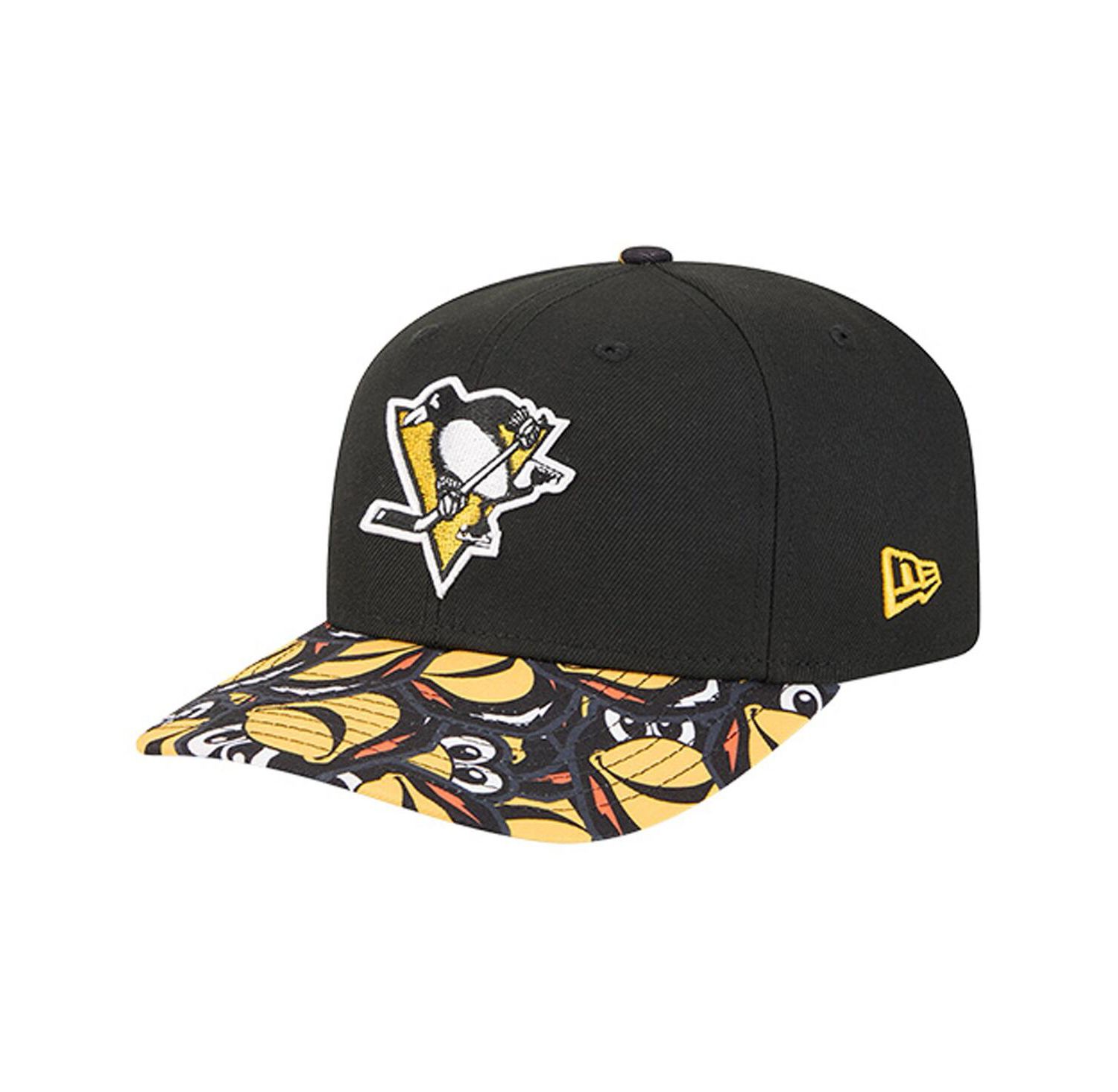 Men's Black Pittsburgh Penguins Mascot Visor 9SEVENTY Adjustable Hat