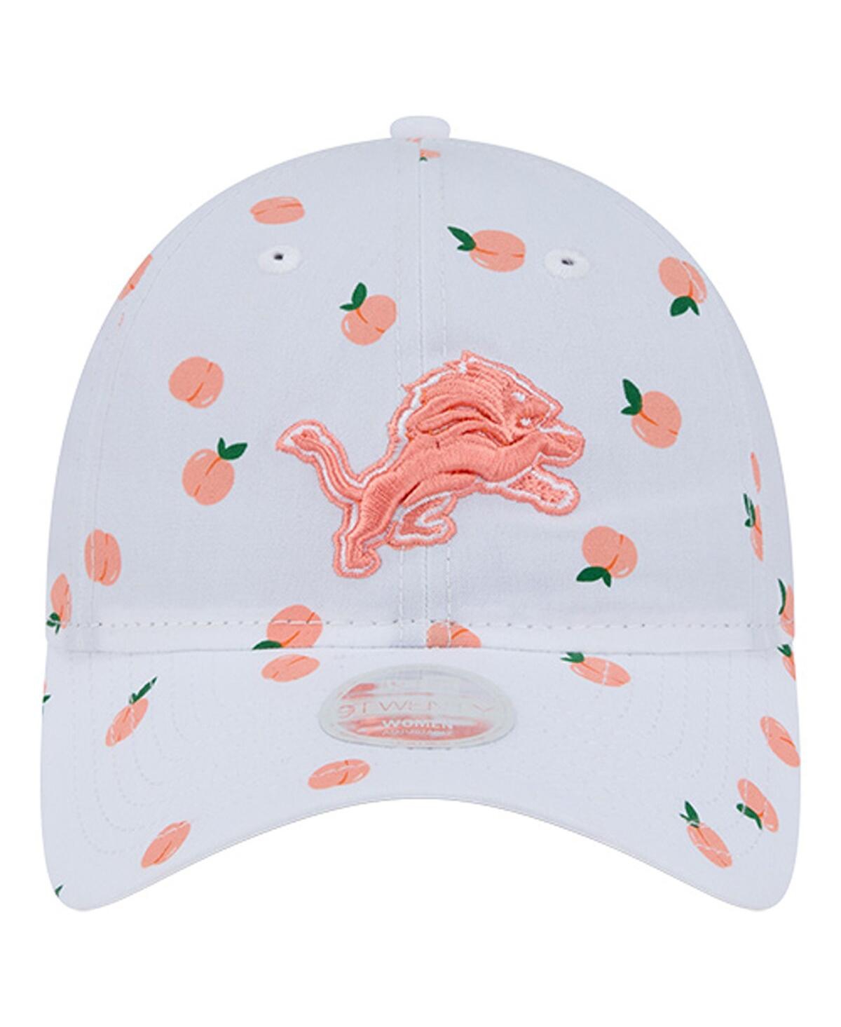 New Era Women's White Detroit Lions Fruit Pattern 9twenty Adjustable Hat In Blue