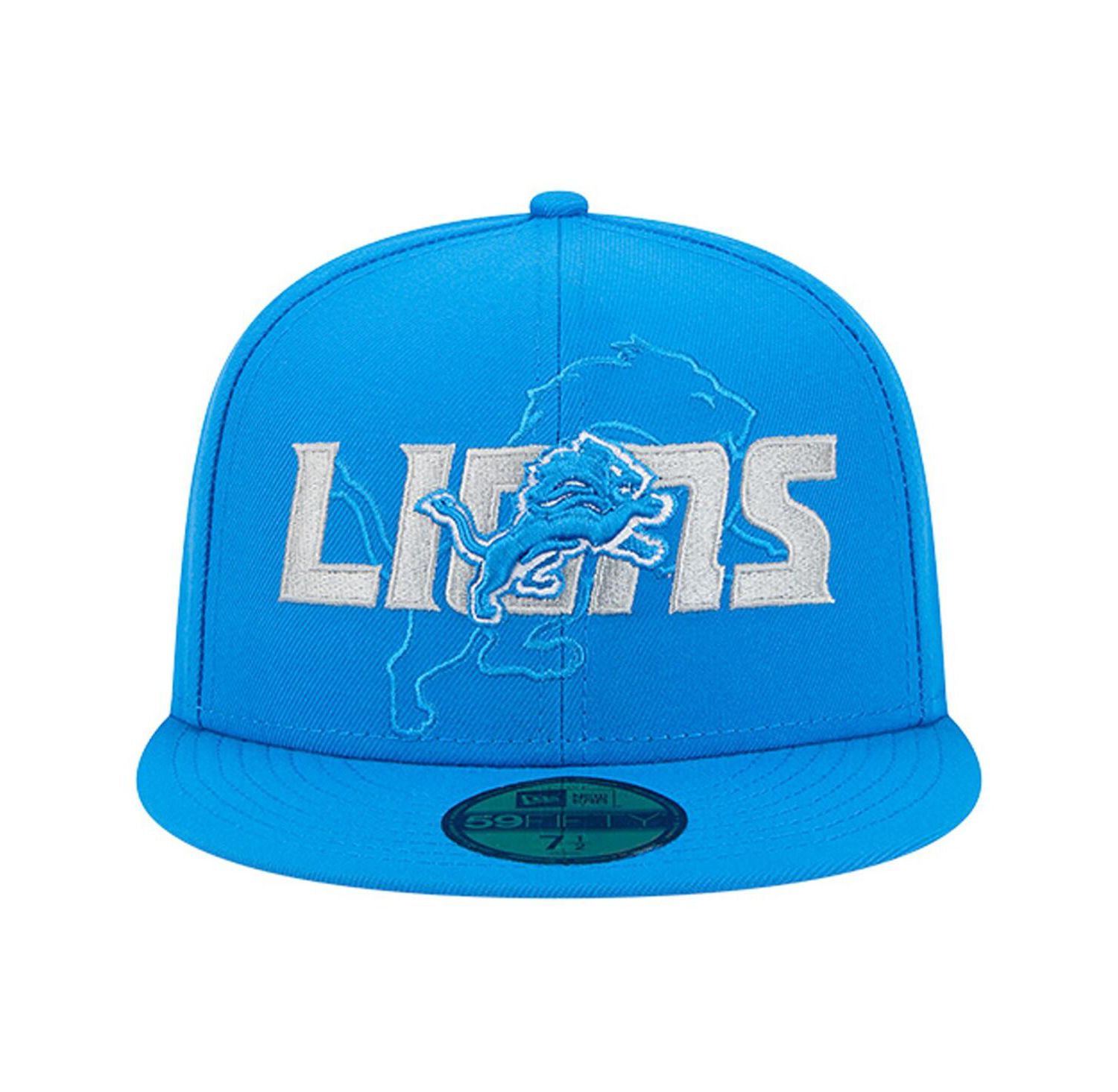 Men's Blue Detroit Lions Overlap Wordmark 59FIFTY Fitted Hat
