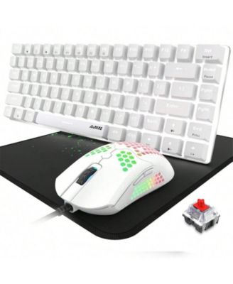 Gaming Keyboard And Mouse Combo - 82 Key Backlight Mechanical Gaming Keyboard,65G Lightweight Honeycomb Mouse With 12000 DPI