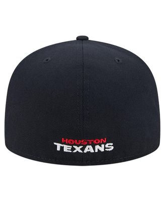 Men's Navy Houston Texans Overlap Wordmark 59FIFTY Fitted Hat