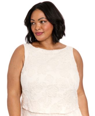 Plus Size Metallic Floral Jacquard Top