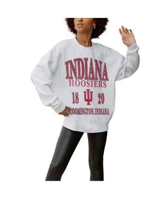 Gameday Couture - Women's Gray Indiana Hoosiers Established Premium Fleece Drop Pullover Sweatshirt
