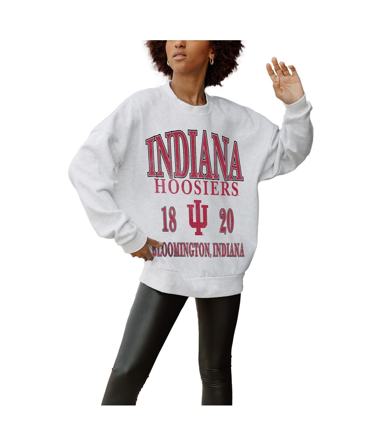Gameday Couture Women's Gray Indiana Hoosiers Established Premium Fleece Drop Pullover Sweatshirt In Gray