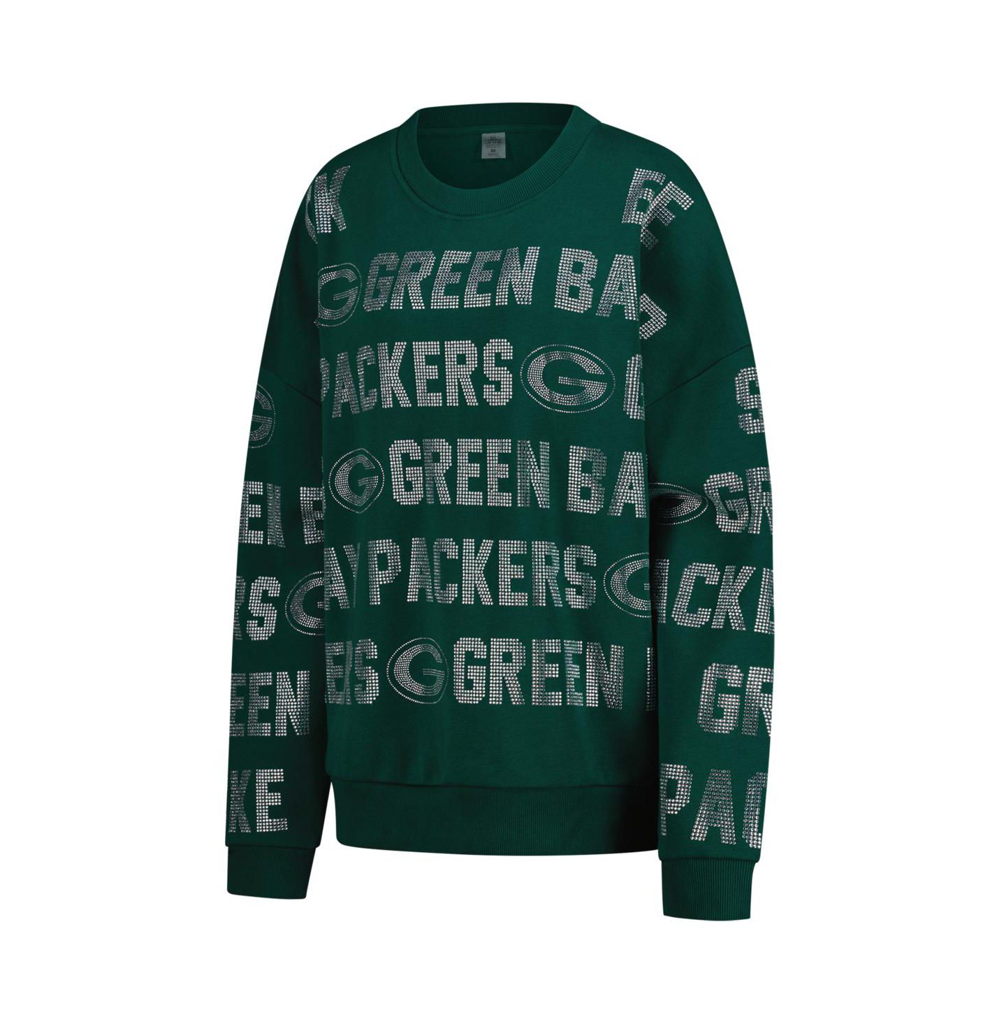 Женская толстовка Gameday Couture Green Bay Packers Oversized Hype Era Rhinestone Text — фото 2