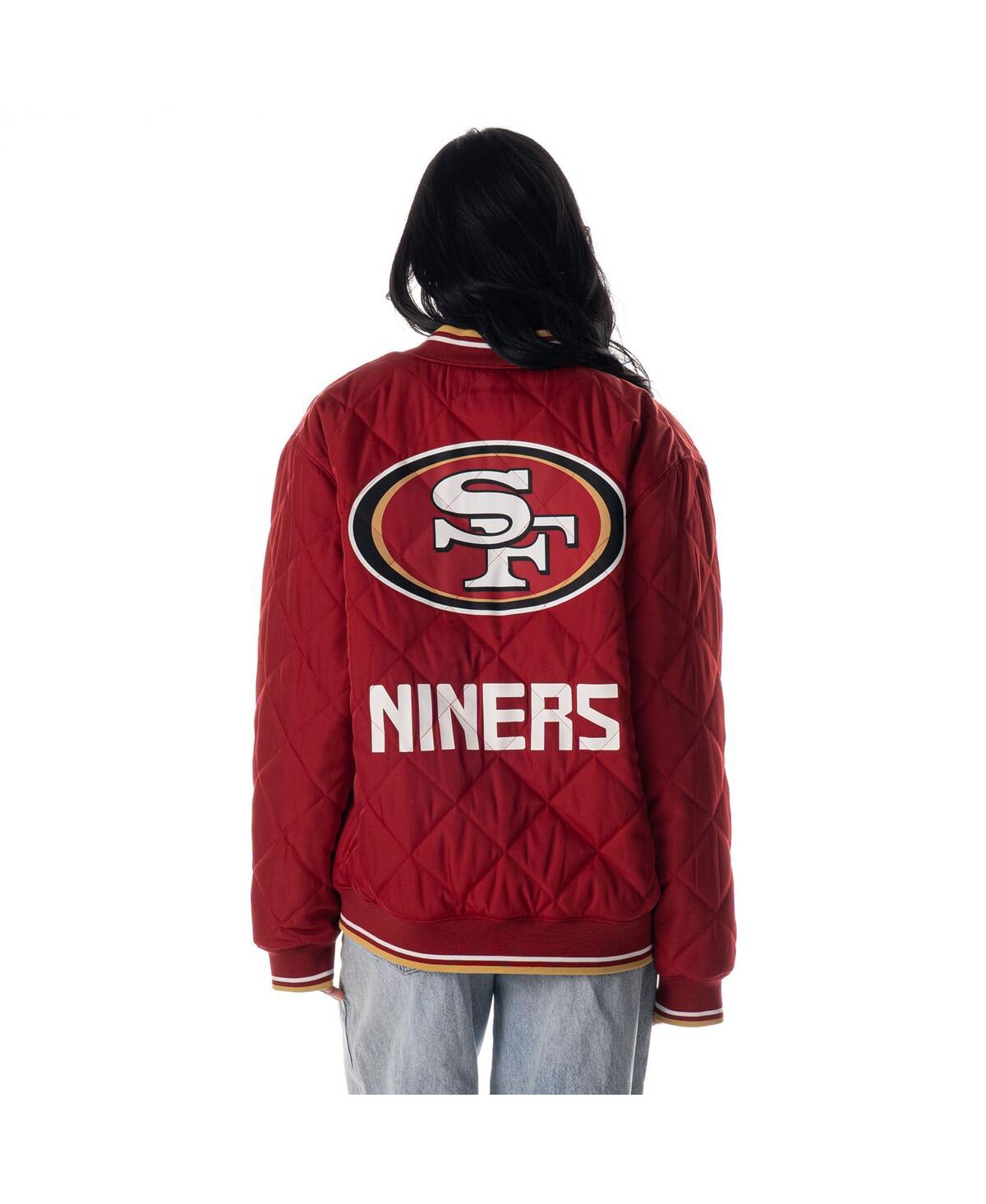 The Wild Collective Men's And Women's Scarlet San Francisco 49ers Quilted Nylon Puffer Jacket In Multi