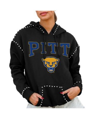 Gameday Couture - Women's Black Pitt Panthers Studded Pullover Hoodie