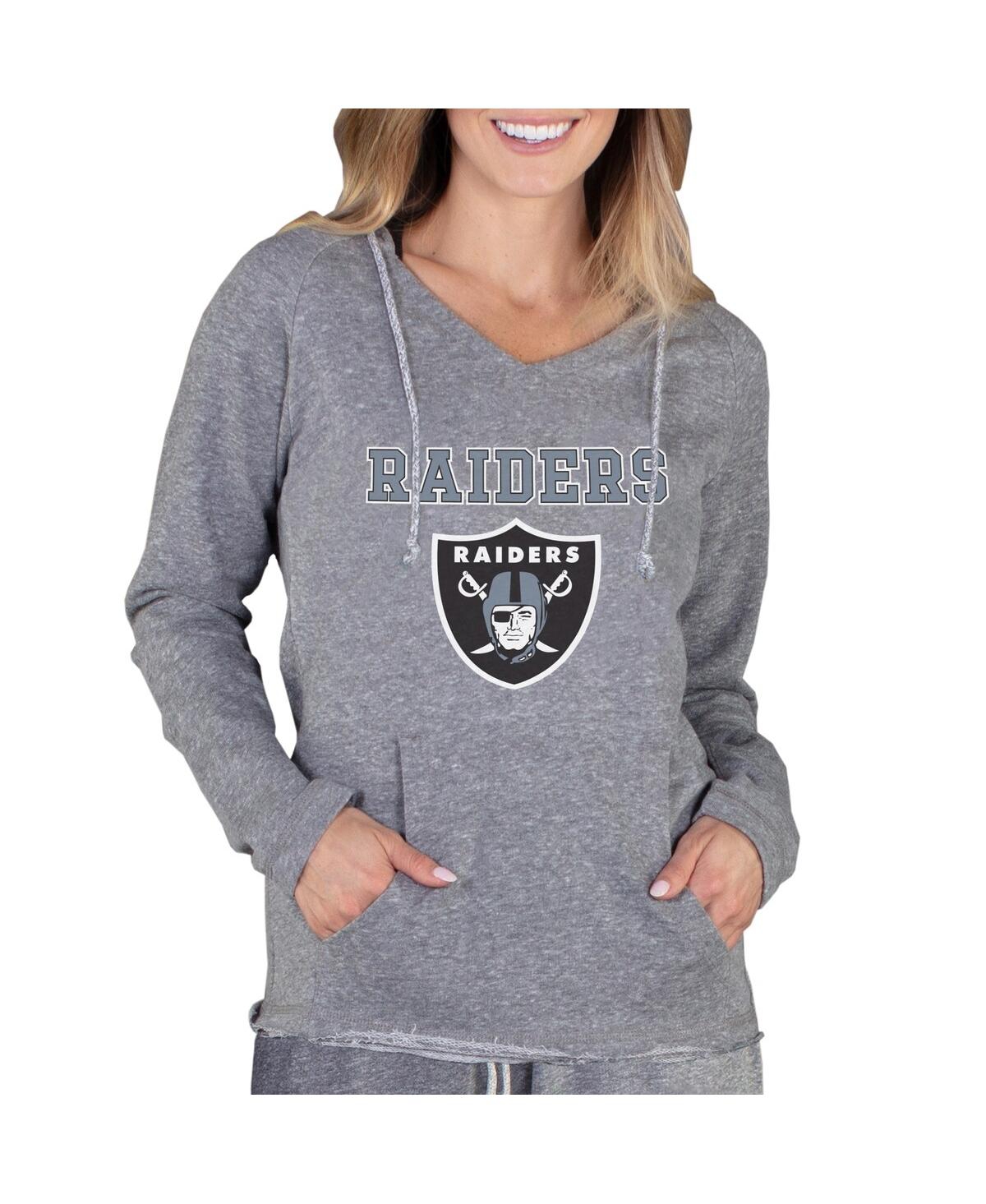 Concepts Sport Women's Gray Las Vegas Raiders Mainstream Tri-blend Raglan Hoodie V-neck Top In Gray