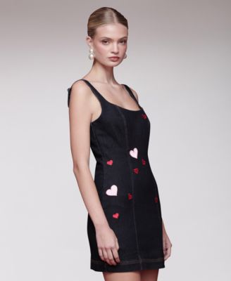 Women's Heart Patch Applique Mini Dress