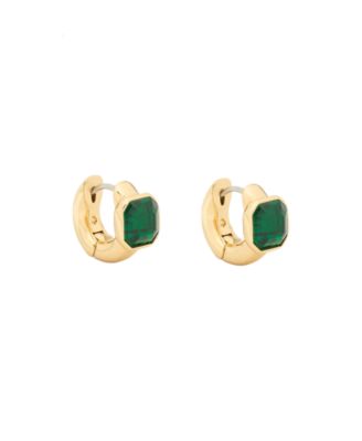 Cubic Zirconia Sparkling Asscher Huggie Earrings (also in Emerald)