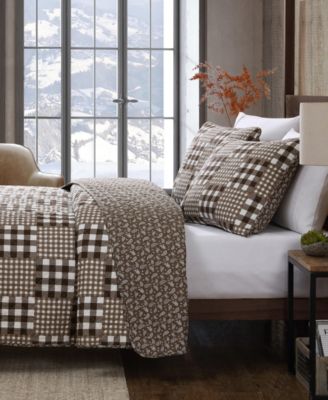 Gingham Patchwork Cotton Reversible 3-Pc. Quilt Set, King
