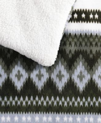 Shelton Fair Isle Plush 3-Pc. Comforter Set, King