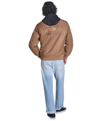 Men's Hooded Bib Varsity Bomber Jacket