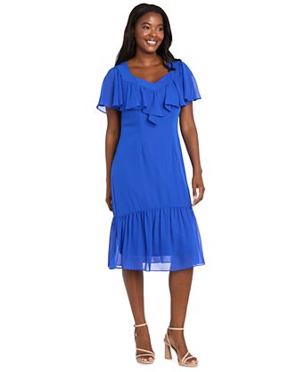 casual dress royal blue Allegra K Round Neck Solid Color Sleeveless A-Line Work Midi Dress, / S you can also wear it with your favorite jeans or leggings. Navy Blue Royal Blue Dress