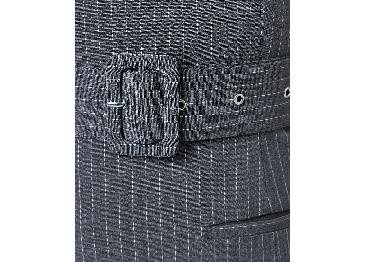 Women's Minka Pinstripe Belted Boat Neck Mini Dress