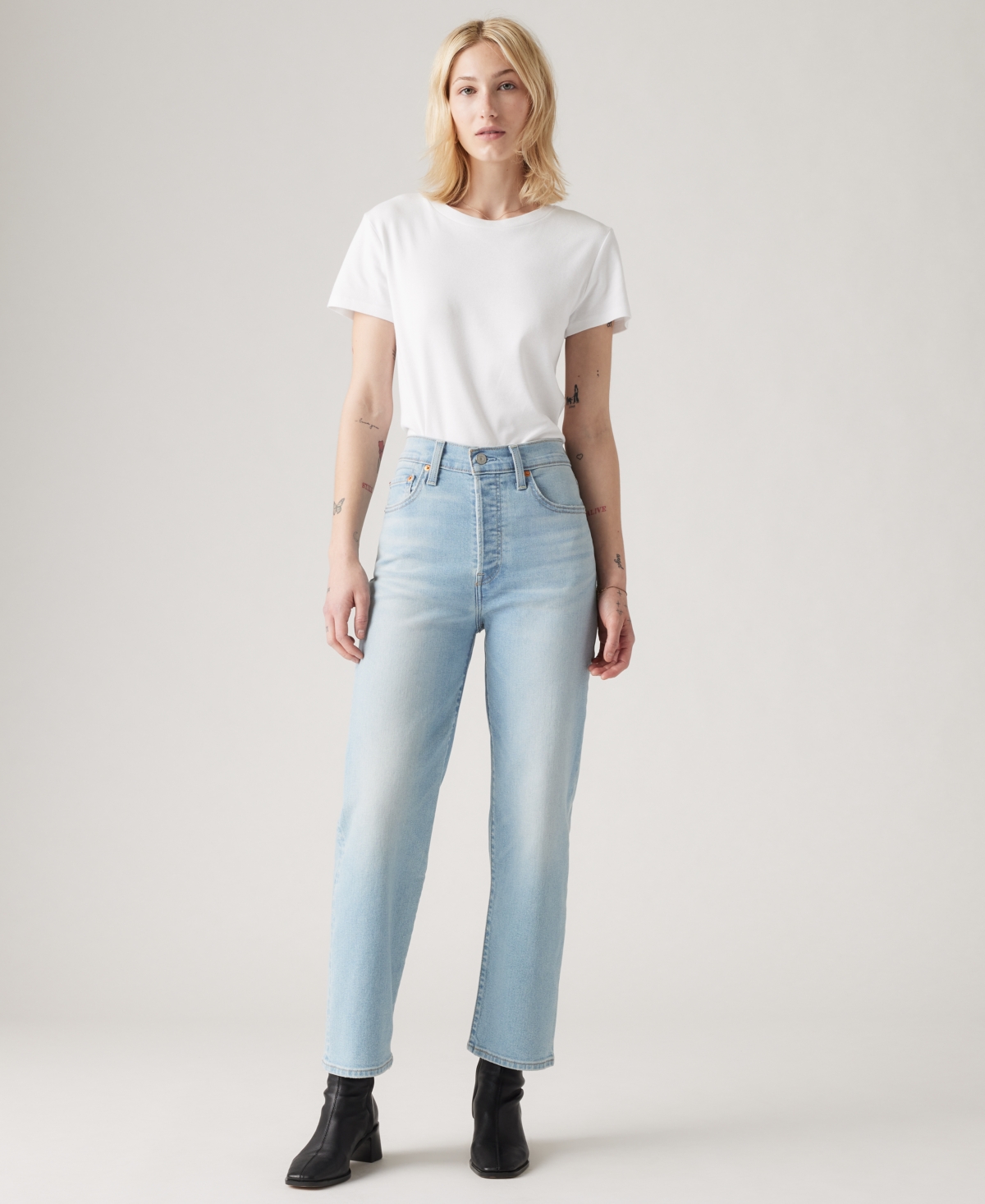 Levi's Women's Ribcage High Rise Straight Ankle Jeans