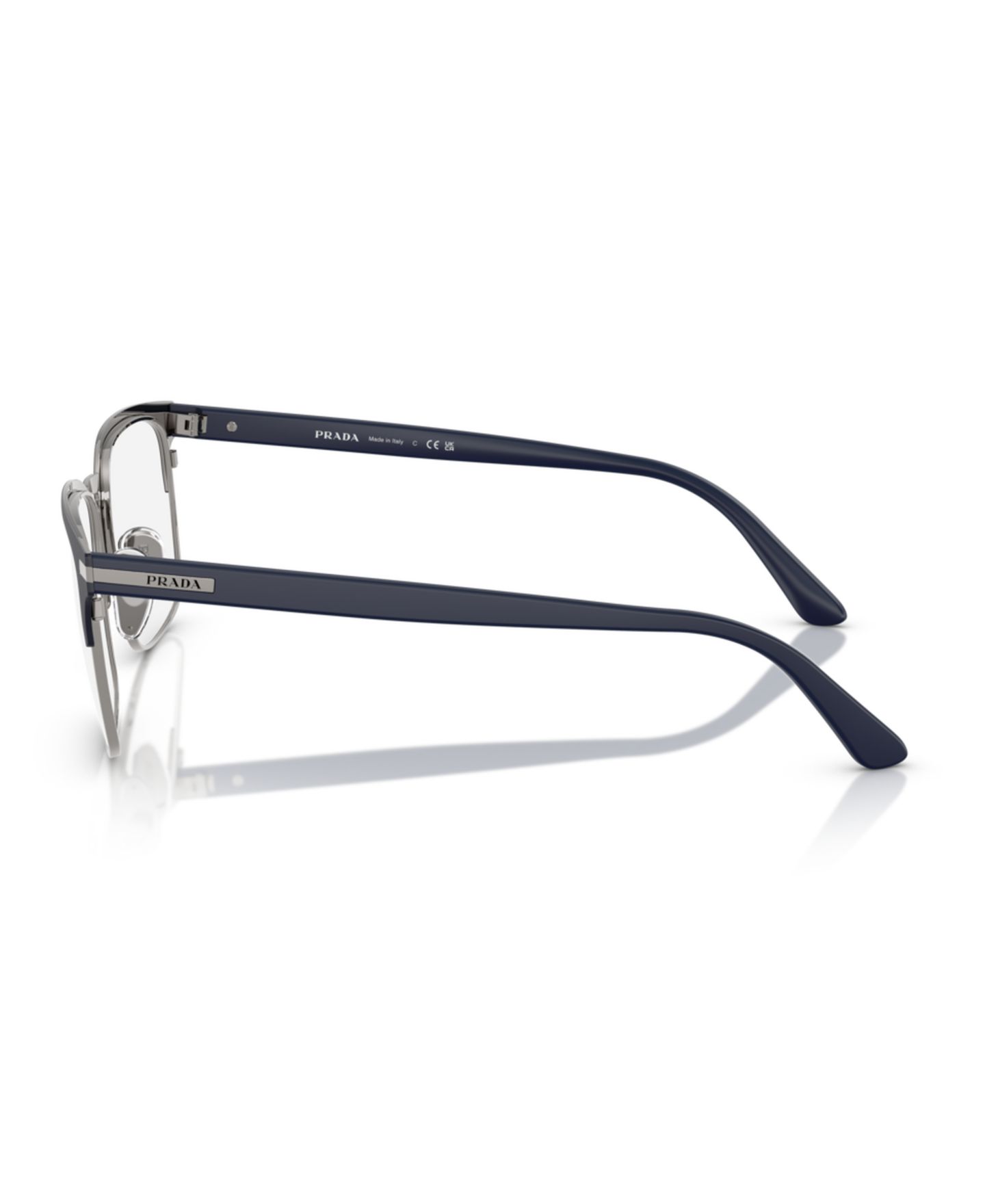 Мужские очки Prada Man Rectangle Metal PR 58ZV Eyeglasses, цвет: Графитовый — фото 4