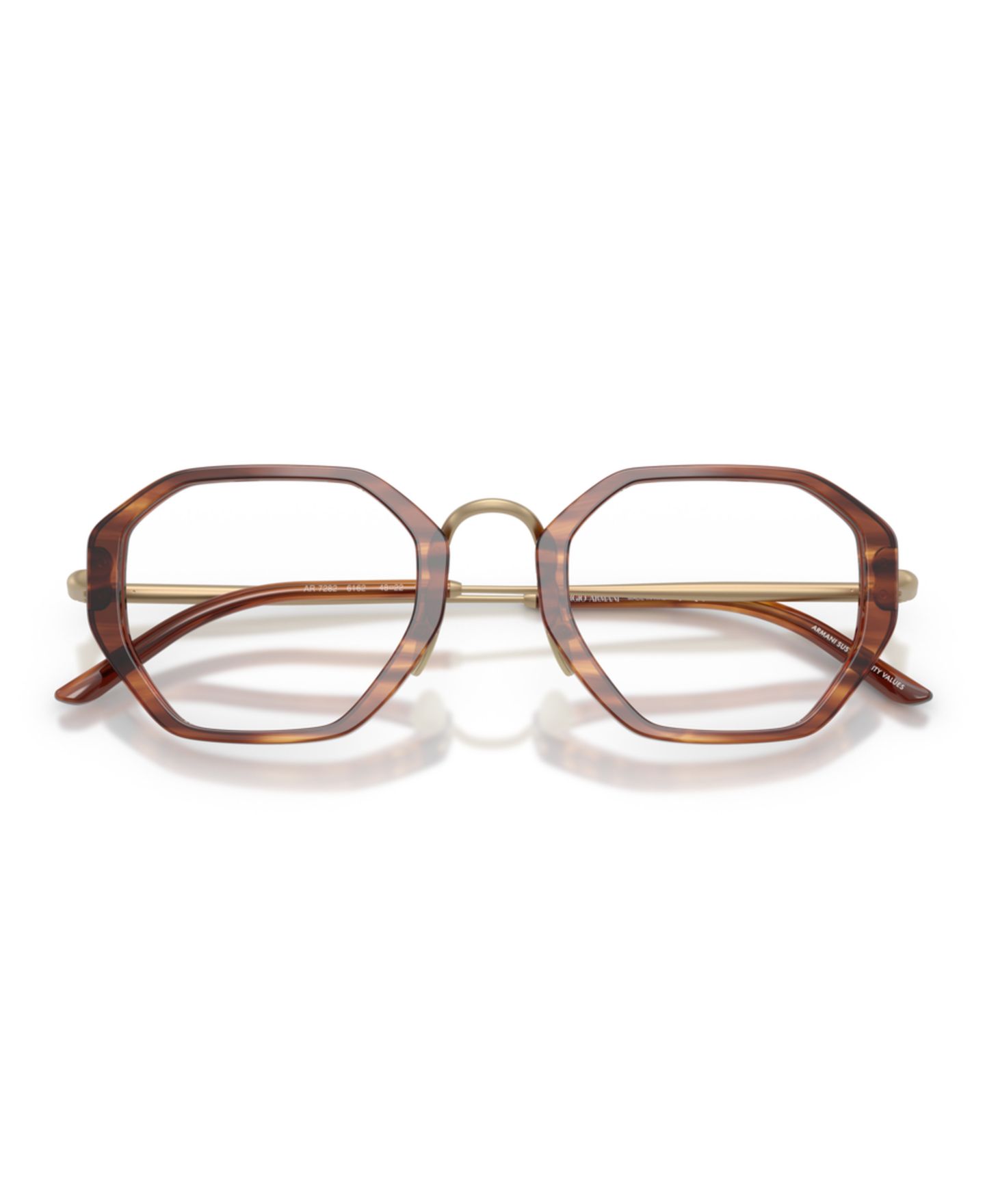 Мужские очки Giorgio Armani Man Irregular Plastic AR7282 Eyeglasses, цвет: Полосатый коричневый — фото 5