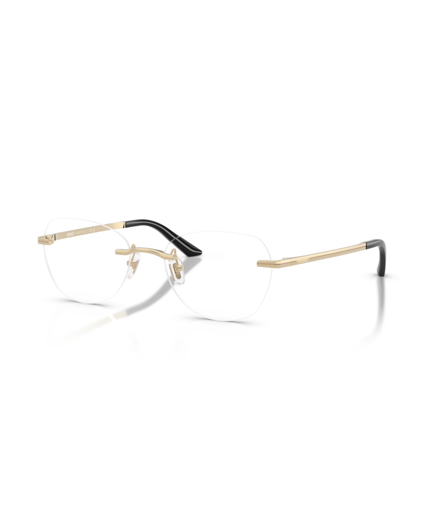 Женские очки Versace Woman Irregular Metal VE1314D Eyeglasses, цвет: Бледный золотой — фото 1