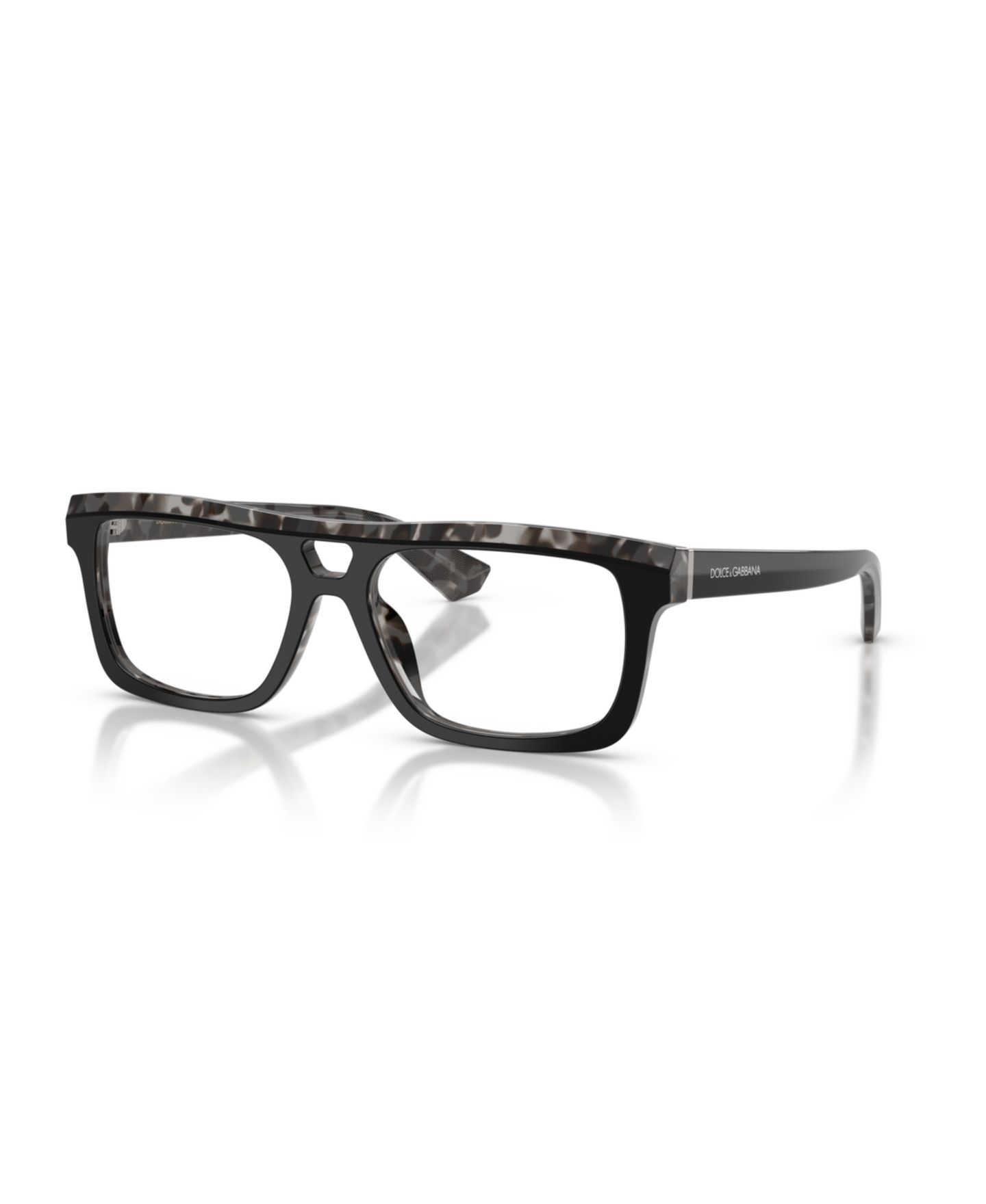 Мужские очки Dolce&Gabbana Man Rectangle Plastic DG3431 Eyeglasses, цвет: Чёрный серый гавана — фото 1