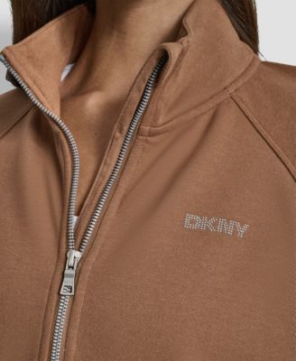 DKNY Women's Studded-Logo Half-Zip Sweatshirt