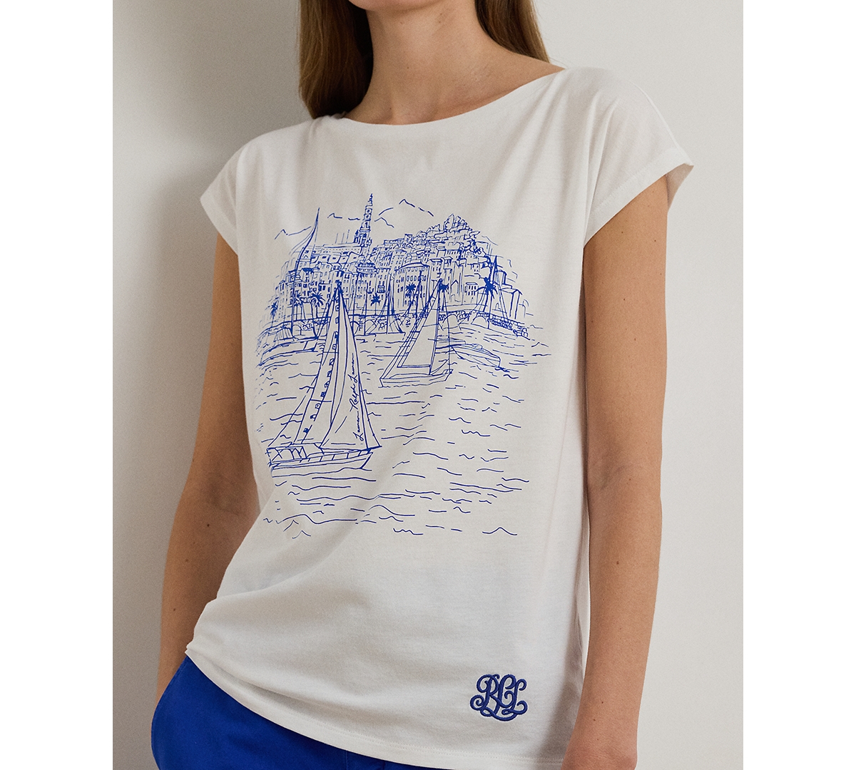 Ralph Lauren Petite Graphic Short-sleeve T-shirt In White