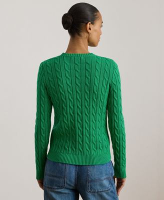 Petite Embroidered-Crest Crew Neck Sweater