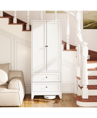 72" Pantry Cabinet with 2 Drawers, Freestanding Storage with Adjustable Shelves for Kitchen, Pantry, Dining